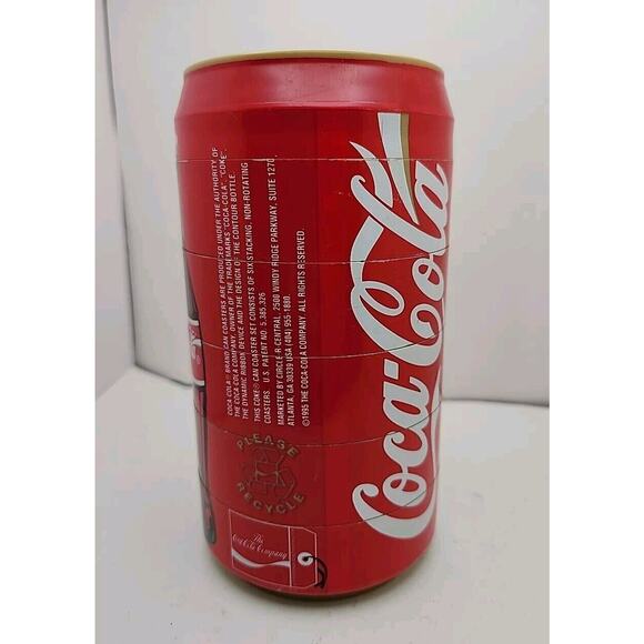 Vintage 1995 Coca-Cola Classic Puzzle OVERSIZED Can Set 6 Coasters Collectible - Picture 5 of 8